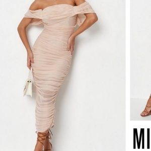 Nude/Blush Ruched Dress! NWT